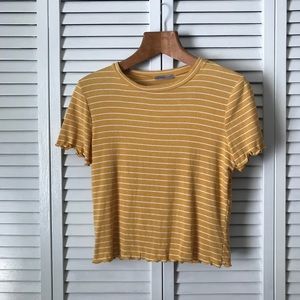 Yellow and White Charlotte Russe T-shirt